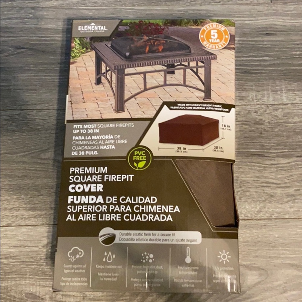 Premium square fire pit cover